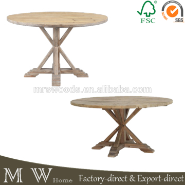 round dining table, wood dining table, recycled dining table