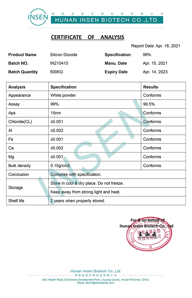 Insen Supply High Quality Nano Silicon Dioxide Powder