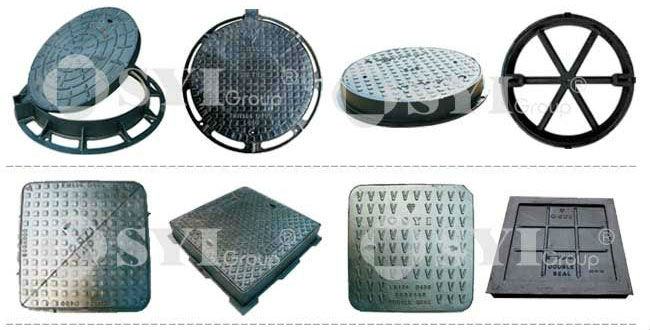 Round Manhole Covers Cast Iron Manhole Cove-various Shape and Specs for Export Manhole Covers for Municipal Drains CN;SHX D400