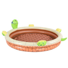 Piscina inflable de tortuga con piscina de remo para niños rociadores