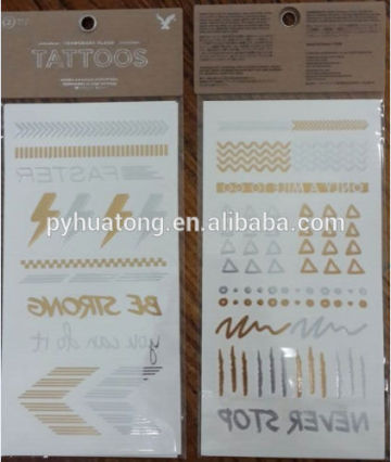 Flash Tattoo Gold Temporary Tattoos