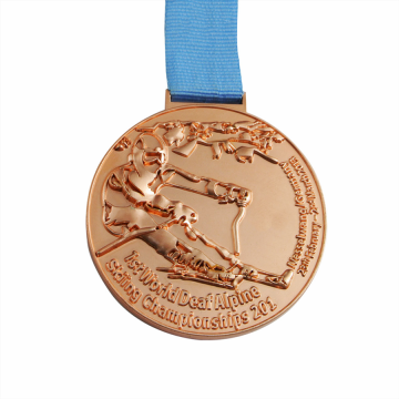 Logotipo de marca Medalha de metal levantada em ouro rosa