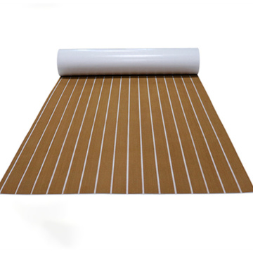 Anti-deslizamento à prova d&#39;água PE Marine Faux Teak Boat Flooring