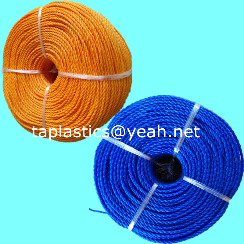 3 strand twisted soft pe pp thread rope for agriculture greenhouse