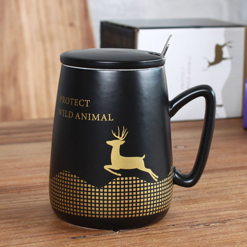 Black deer coffee mug