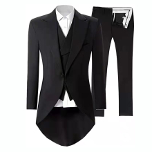 Advanced Customization Single Breasted Black 3 pieces wedding business tuxedo suits men's suits & blazer