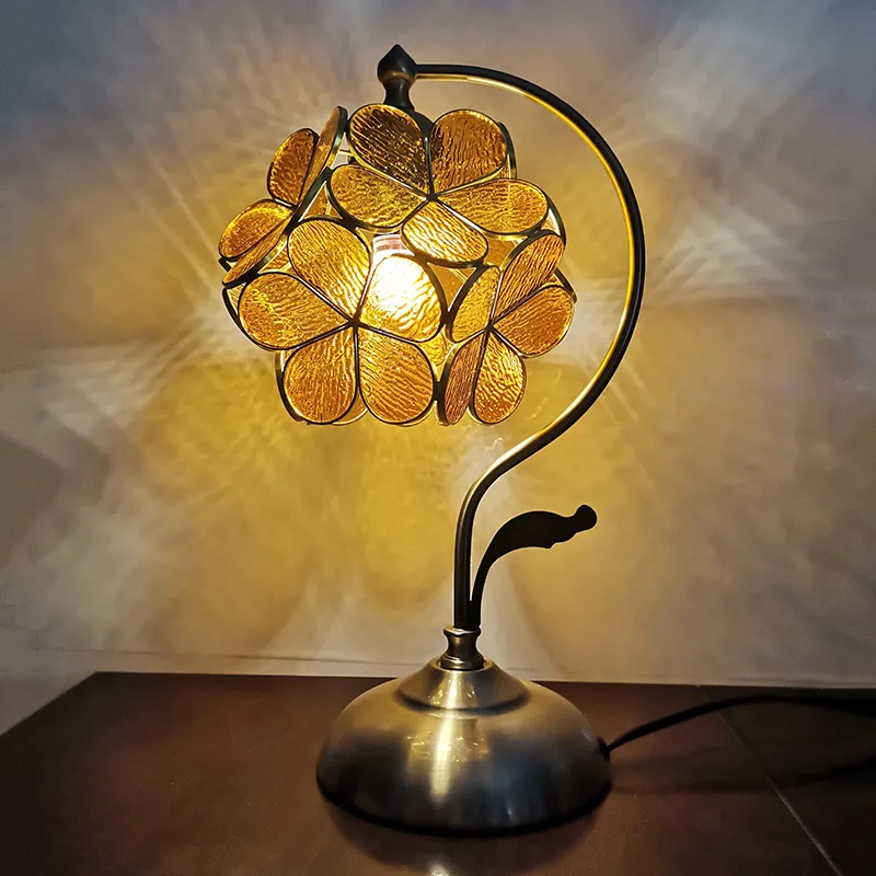 Elegant Floral Table Lamp for a Warm Bedroom Glow