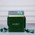 Green Velvet Luxury Candle Box Paper Lid