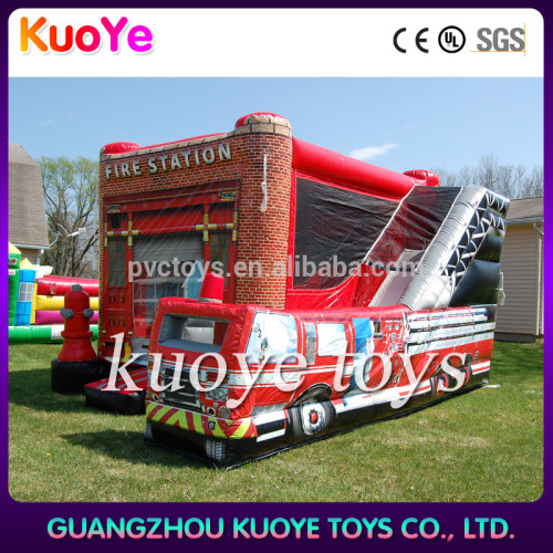 inflatable jump play space for children, newest fire truck inflatable bounce house slide, fire engine jumping castle inflatable
