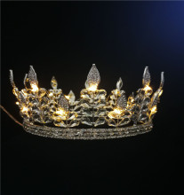 Leaves Night Light Up Crown Round Tiara