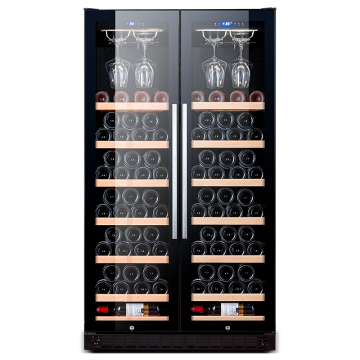 Wine and Beverage Cooler Refrigerator with Cup Hanger