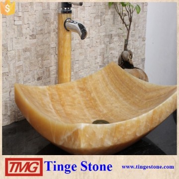 Elegant Chinese Yellow Honey Onyx Sinks