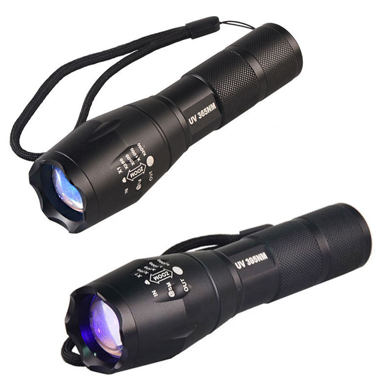 Top Selling UV 365nM 395nM 5W Power LED Aluminum Zoom UV flashlight lamp Black light Torch