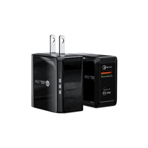 20W 2-Port QC3.0 dan Jam-C USB Wall Charger