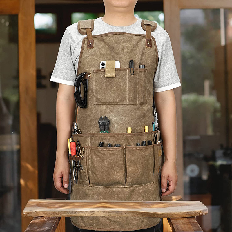 Straps Cross Back Canvas Apron