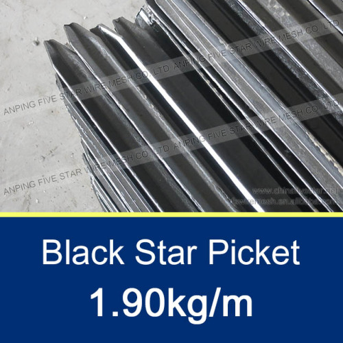 1.90kg/m Black Star Pickets for Field Fence