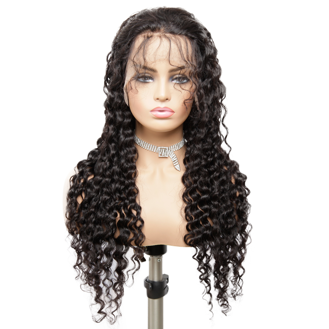 Transparent Thin Fim 13x4 Hd Fine Swiss Lace Frontal Human Hair Wigs Pre Plucked Brazilian Deep Wave Lace Frontal Wig