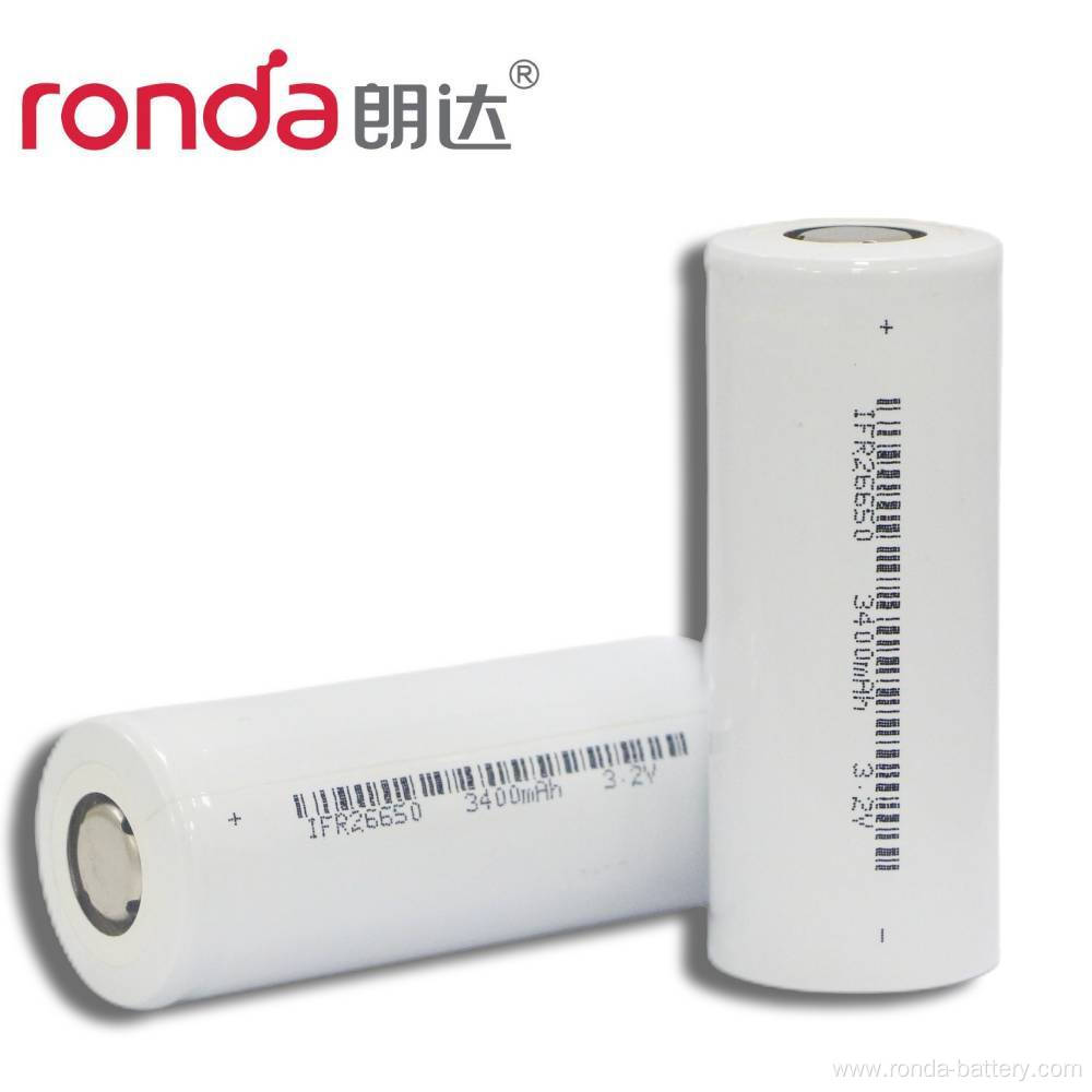 IFR26650-3400mAh 3.2V Cylindrical LiFePO4 Battery