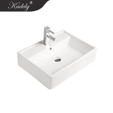 Bathroom Rectangular Countertop Ceramic Washbasin