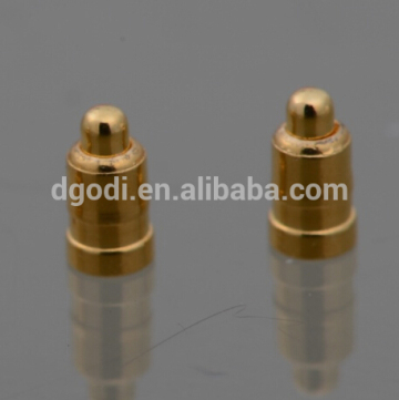 gold plated brass, copper, bronze spring loaded test pin, spring loaded contact pin