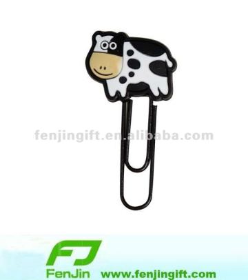 Customized cow shaped rubber bookmarker