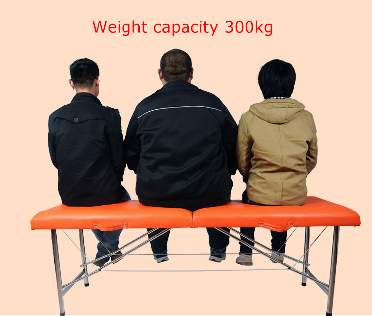 Portable massage table with PU surface and stainless steel structure