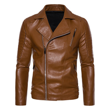 PU Leather Jacket Men's Autumn Winter Motorcycle Jacket