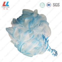 Nylon rope two color sponge ball