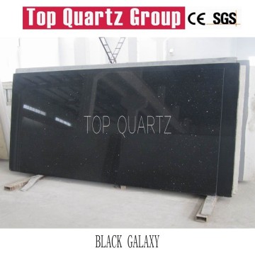 Black galaxy quartz stone slab,Starlight black quartz stone