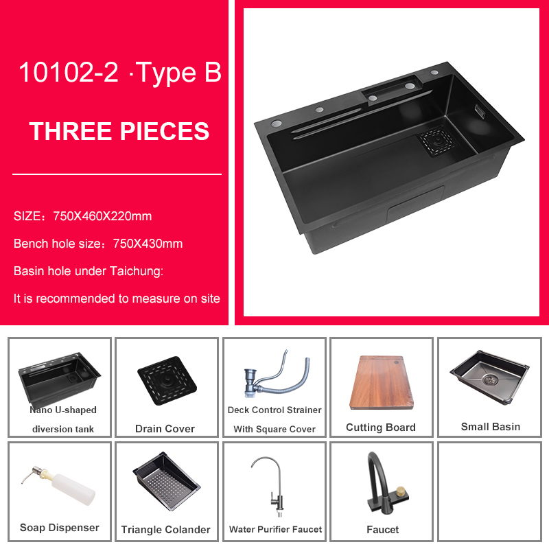 Sus304 Stainless Steel Topmount Handmade Kitchen Sink 1