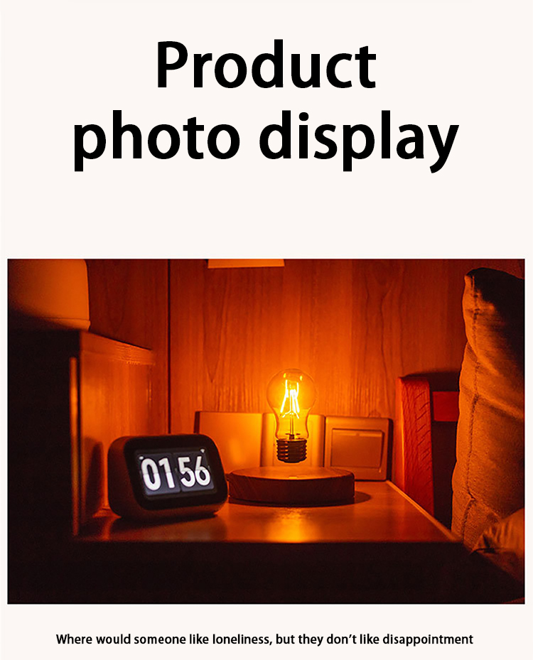 New product Bottom base magnetic rotating and levitating floating lighting bulb for table desk lamp
