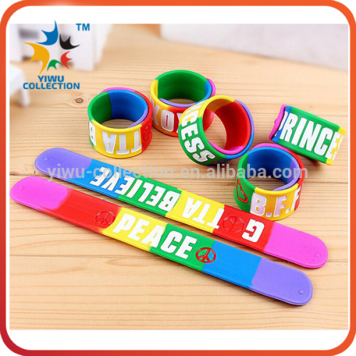 Factory direct custom silicone slap bracelets,slap bands for promotion