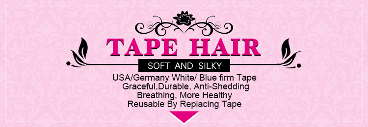 Hot Wholesale 10-15A 100%Human Hair Double Tape Natural Straight 18&20" Hair Extension In Stock