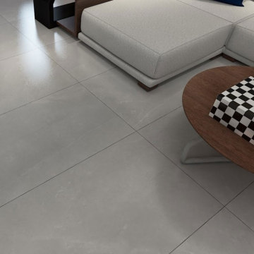 High gloss light grey marble effect porcelain tiles