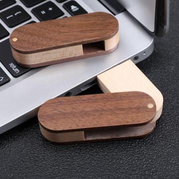 Swivel Wooden USB Flash Drive2.0 3.0