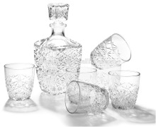 7-Piece Whiskey Decanter Set, Set of 6 Rocks Glasses and One Whiskey Decanter, Gift Boxed