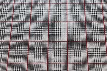 Red Checkered Jacquard Fabric In Black And White