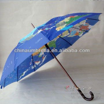 walking stick multi color map umbrella XB-016