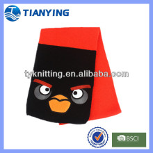 embroidered kids funny pattern knitting scarf