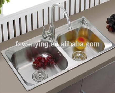 WY-7540 double bowl stainless steel sink with factory prcie