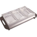 Acero inoxidable tres sartenes de 2.5L calentador de buffet