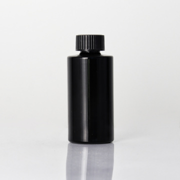 Botella de tóner negro de hombro plano con tapa de tornillo