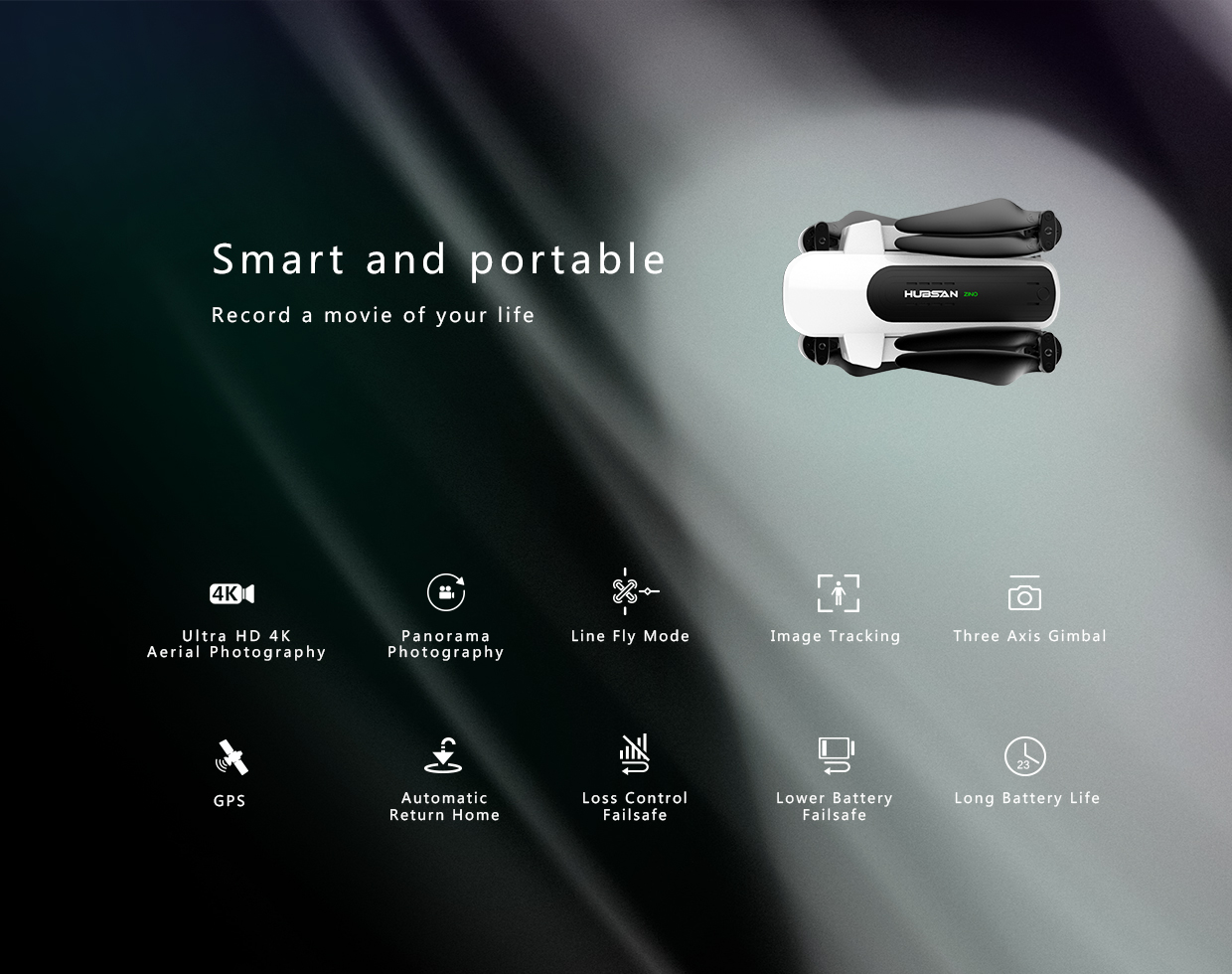 Hubsan H117S Zino with storage bag GPS 5.8G 1KM Foldable Arm FPV with 4K UHD Camera 3-Axis Gimbal RC Drone Quadcopter