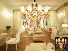 Gold modern austrian crystal art deco hanging lamp