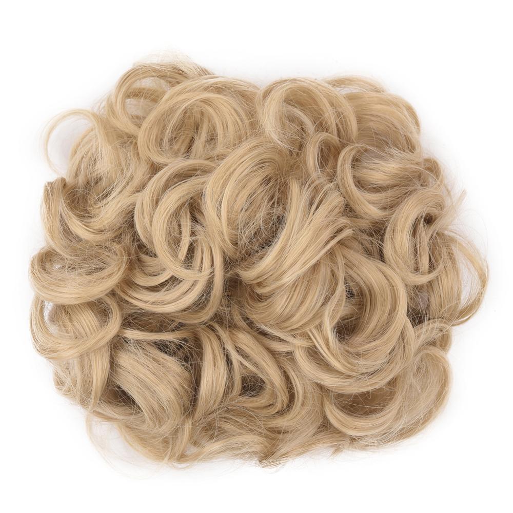 MYZYR Elastic Chignon Hairpiece Curly Messy Bun Mix Gray Natural Chignon Synthetic Hair Extension Chic and Trendy