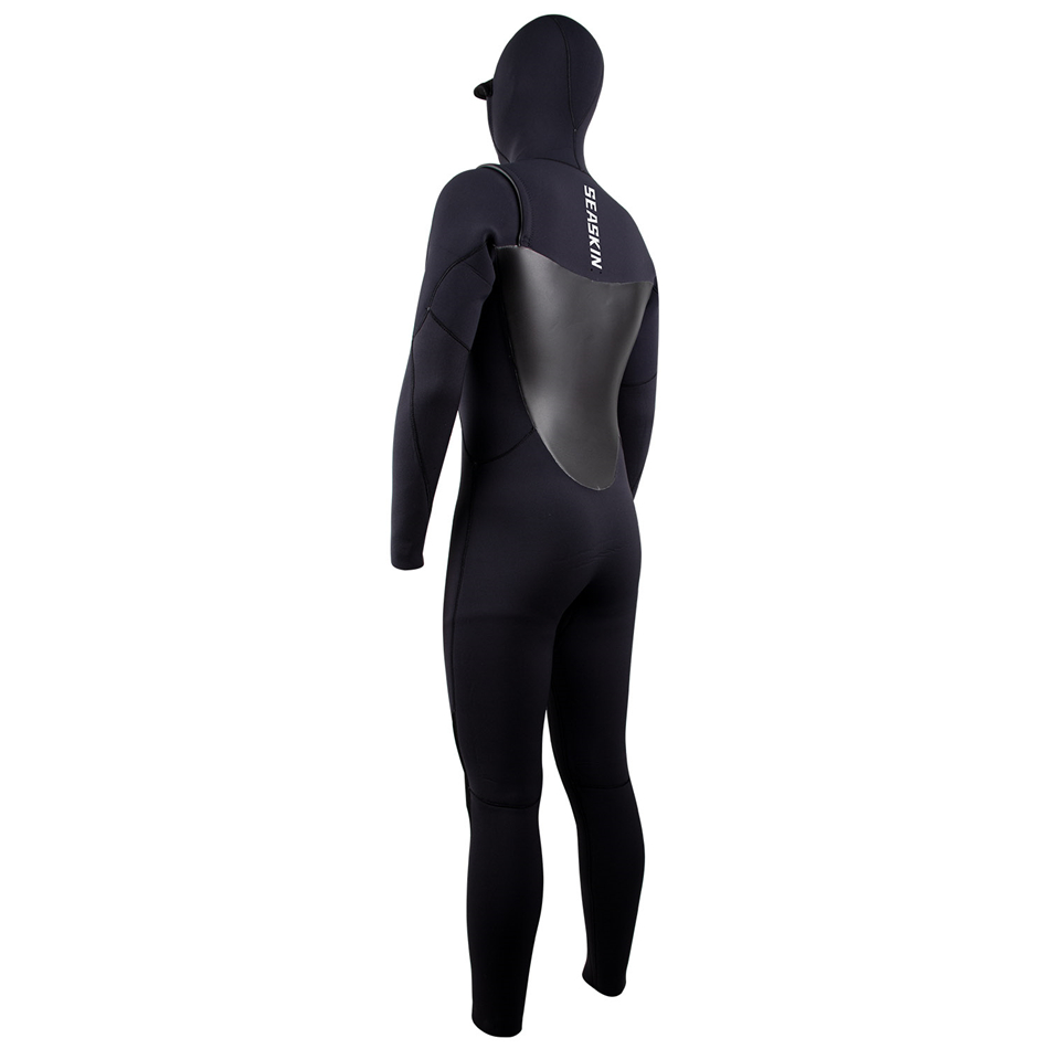 Seaskin 5/4mm Hooded Chest Zip Smooth Skin Wetsuit