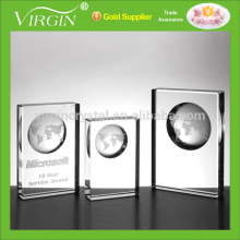 Blank crystal globe trophy awards plaque with personalized logo China wholesale