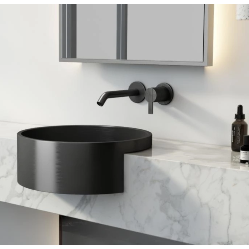 Above counter metal black wash basin