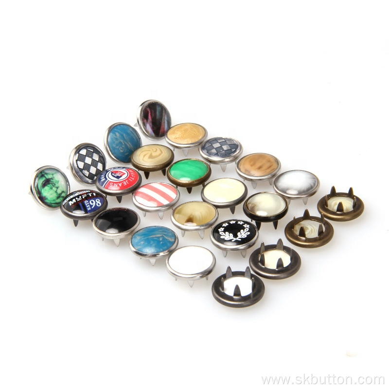 Metal Prong Snap Buttons BRASS Round