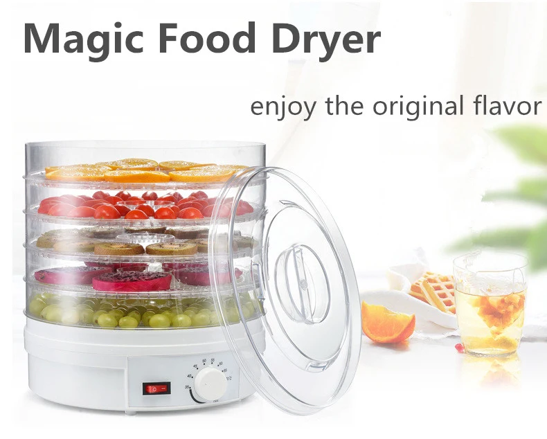 Wholesales 5 Trays Home Use Small Food Dehydrator/Fruit Dryer/ Food Dryer, Adjustable Temperature Vegetable & Fruit Dehydrator